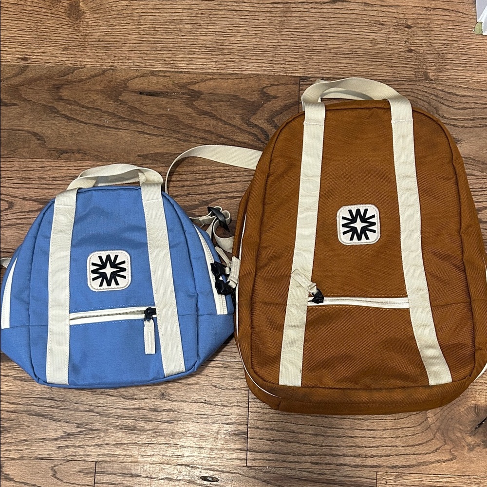 Walker Family Goods Brown and Blue Backpack Set